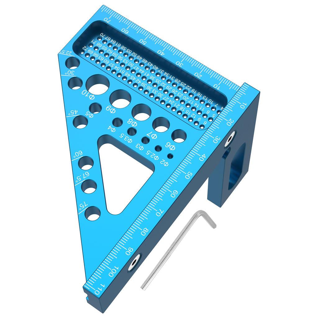 3D Multi Angle Aluminum Red Measuring Ruler 45/90 Degree Woodworking Square Protractor Drawing Line Miter Triangle Layout Tool