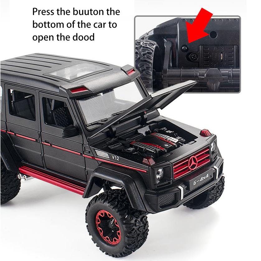1/24 масштаб Benz G500, литая под давлением модель автомобиля, игрушечный автомобиль с откатным механизмом, звуком и светом для детей, коллекция подарков для мальчиков и девочек