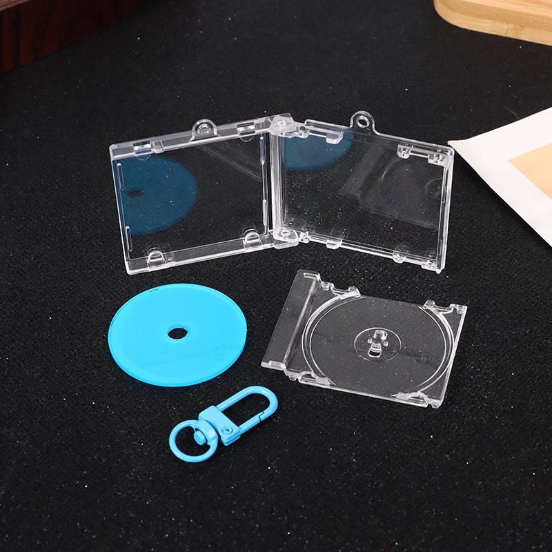 Blank Album Cd Case Keychain Pendant Mini Cd Player Keyring Peripheral Commemorative Album Key Holder Diy Bag Hanging Decoration