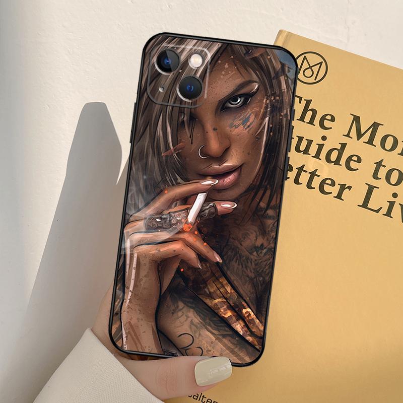Sexy Sleeve Tattoo Girl Phone Case For iPhone 17 16 14 13 12 11 15 Pro Max mini XR 16e 15 16 Plus 17 Air Full Cover