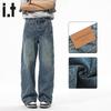 Мужские американские ретро прямые свободные джинсы широкого кроя