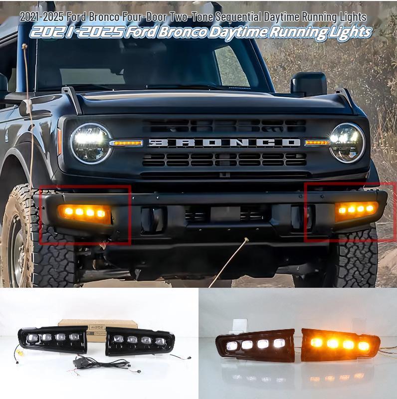 Дневная ходовая фара Ford Bronco для переднего бампера (2021-2025, Двухцветный)