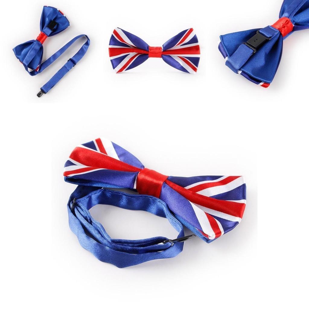 Стильный шелковый галстук-бабочка с флагом Великобритании и США для маскарадных костюмов