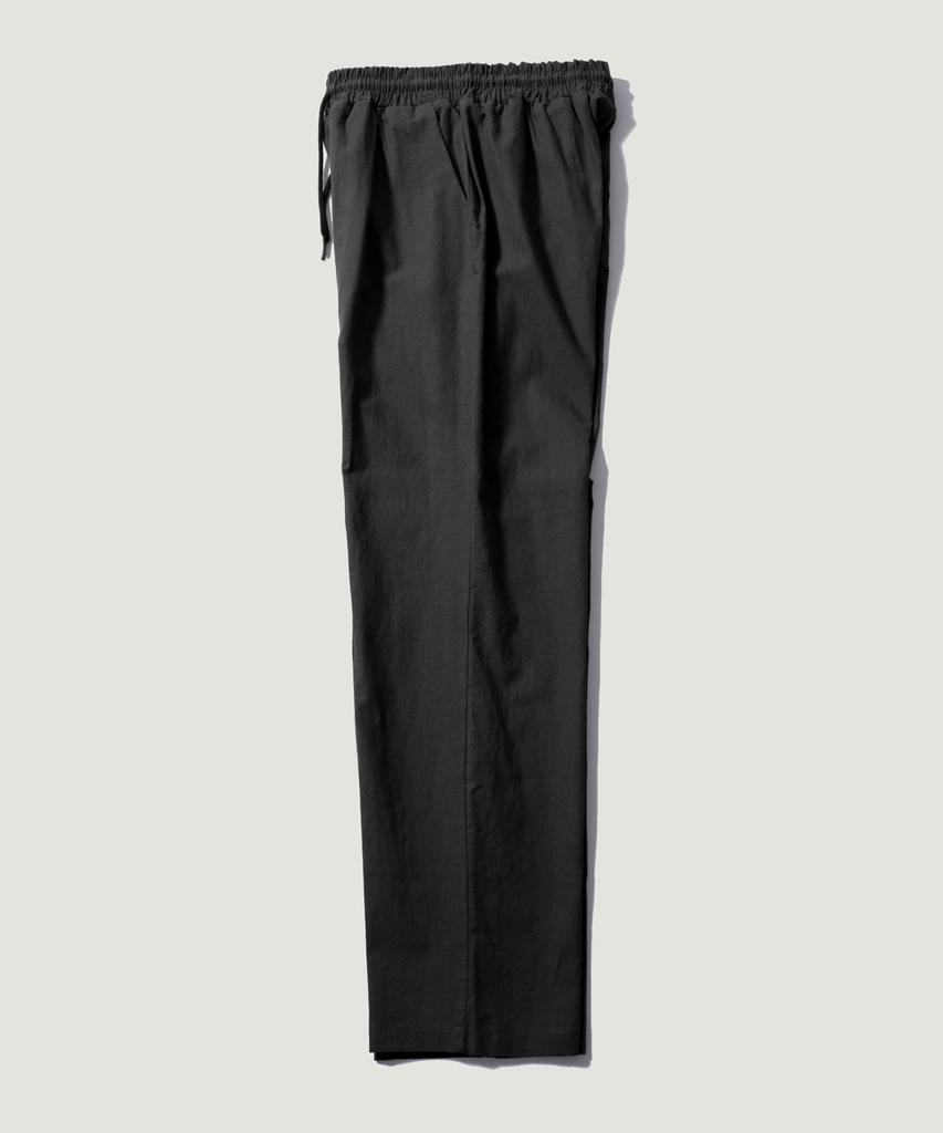 EASE Linen Elastic Waist Pants [Regular Fit]_Black_Unisex