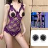 Кружевное нижнее белье Night Temptation - Сексуальный боди для сна с открытой промежностью для флирта