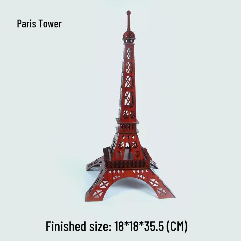 Red Bamboo 3D Wooden Car Jigsaw Puzzle - DIY Interlocking Laser-Cut Model