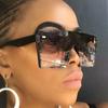 Vintage Square Sunglasses Woman Oversized Gradient Plastic Sun Glasses Ladies Sports Style Cool Fashion Mirror