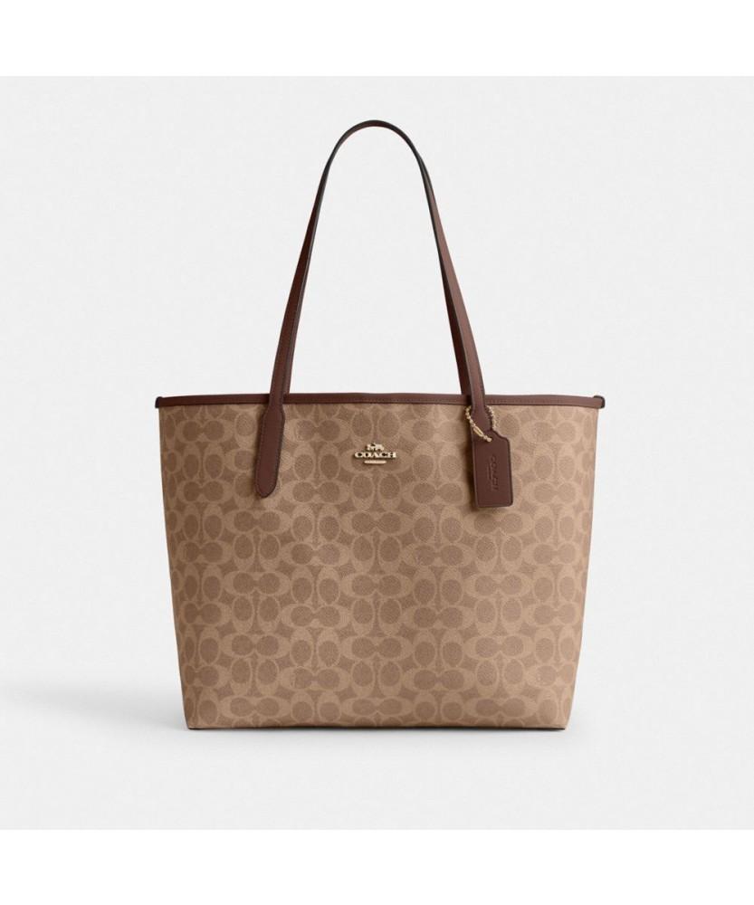 Coach City Tote Bag In Signature Canvas Cv976 Imxhe