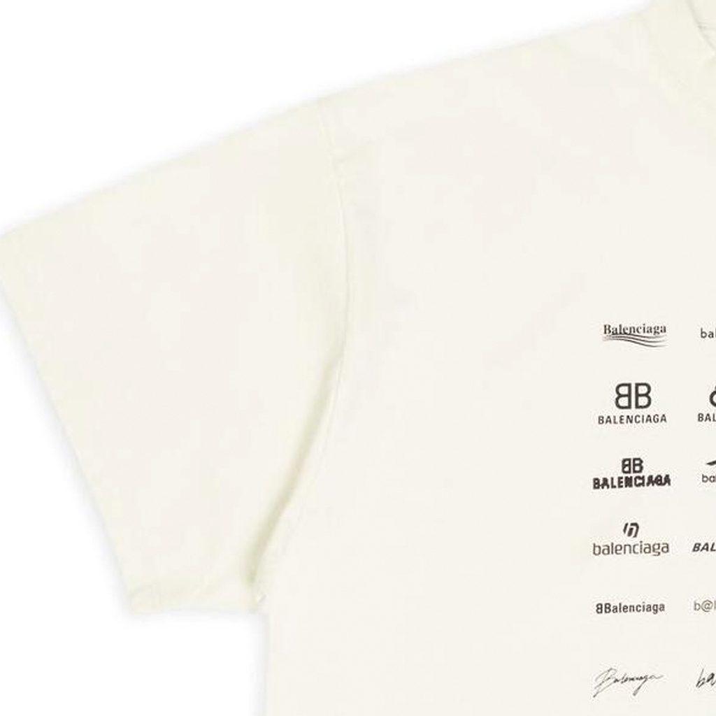 Balenciaga Футболка Свободный крой Унисекс Кремовый 712398TNVQ79784