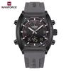 NAVIFORCE NF9242 9242 Мужские Кварцевые Часы Спортивные Водонепроницаемые Силиконовый Ремешок Повседневные Цифровые Часы Модные Роскошные Наручные Часы для Мужчин