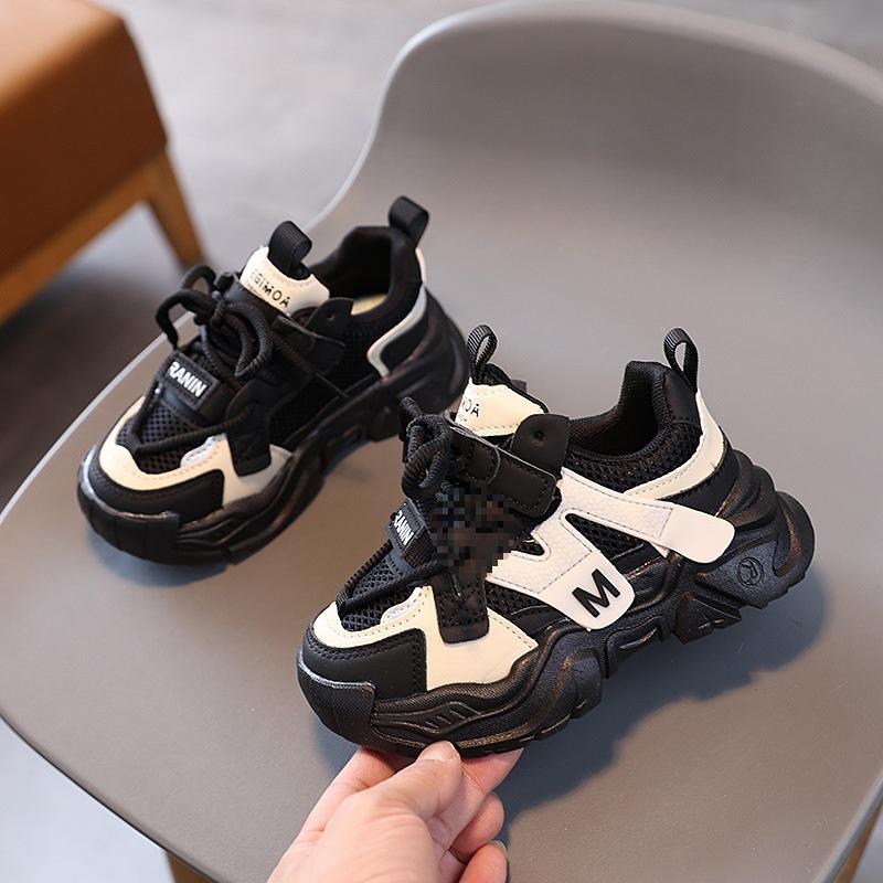 Spring and Autumn Boys' Baby Shoes Children's Sports Shoes Dad's Mesh Running Shoes1-3Years Old7Girls' soft-soled mesh shoes