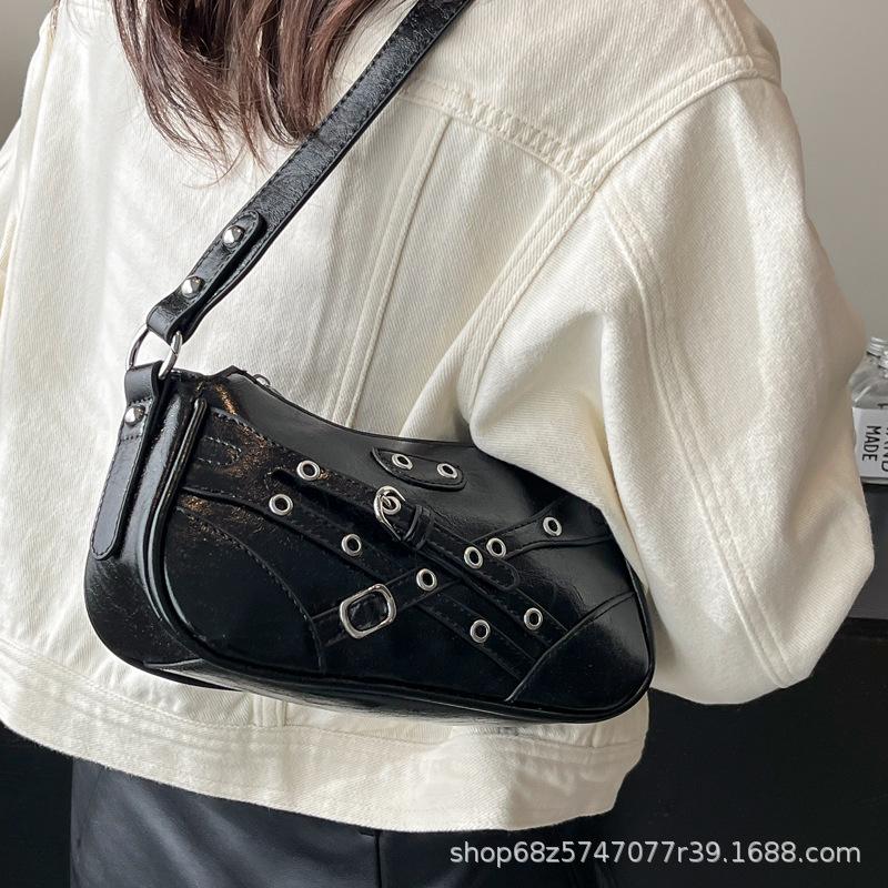 Свободная сумка под мышкой женская 2025 весна новая мода локомотивная маленькая квадратная сумка ленивый ветер высокая мудрость на одно плечо сумка кроссбоди