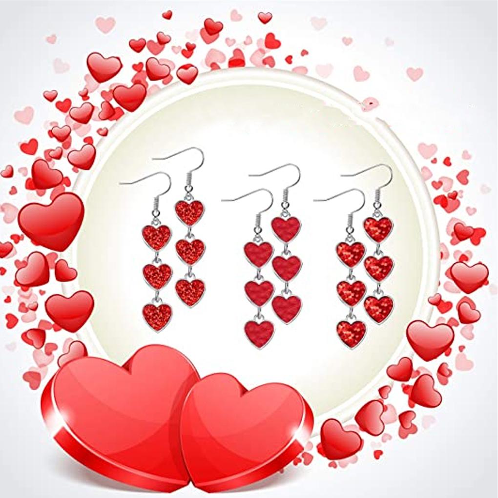 1 Pair Earrings Studs Hoop Ear Pendant Jewelry Decor Ear Drops Valentines Day Women Accessories for Party Banquet Daily Dress