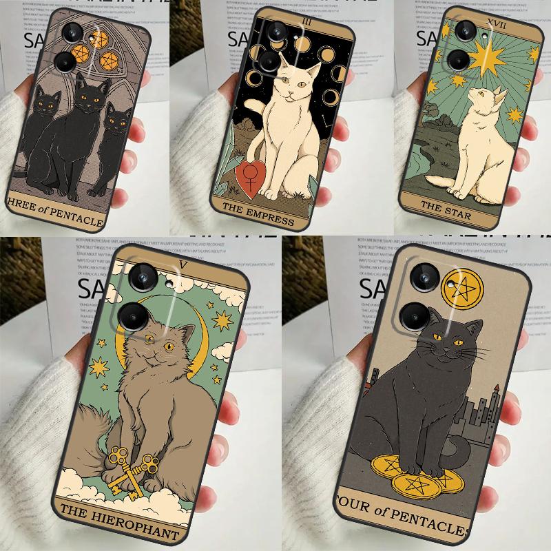 Чехол Cats Tarot Witchcraft для Realme C55 C53 C51 C35 C33 C30 C67 C21Y C25s C15 9 10 12 11 Pro Plus GT Neo5 Cover