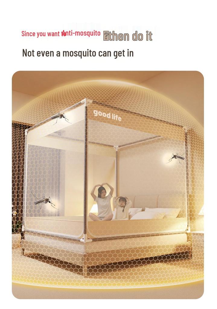 2026 New Anti-Fall Mosquito Net Canopy: Dustproof Mesh for Bedroom, Baby-Safe, Thickened Large Bed with Free Shipping