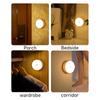 Motion Sensor Light Led USB NightLights Round Chargeable Lamp for Bedroom Kitchen Stair Hallway Wardrobe Cupboard Lighting