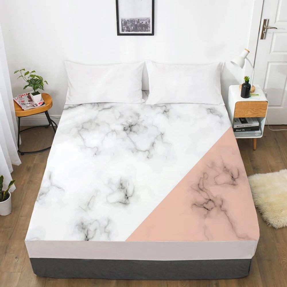 Наматрасник, простыня на резинке, простыни, постельное белье, простыня размера Queen King, 90/160X200 см, мраморная геометрия