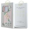 Guess Grained Roses Big 4G logo case for iPhone 16 Pro pink