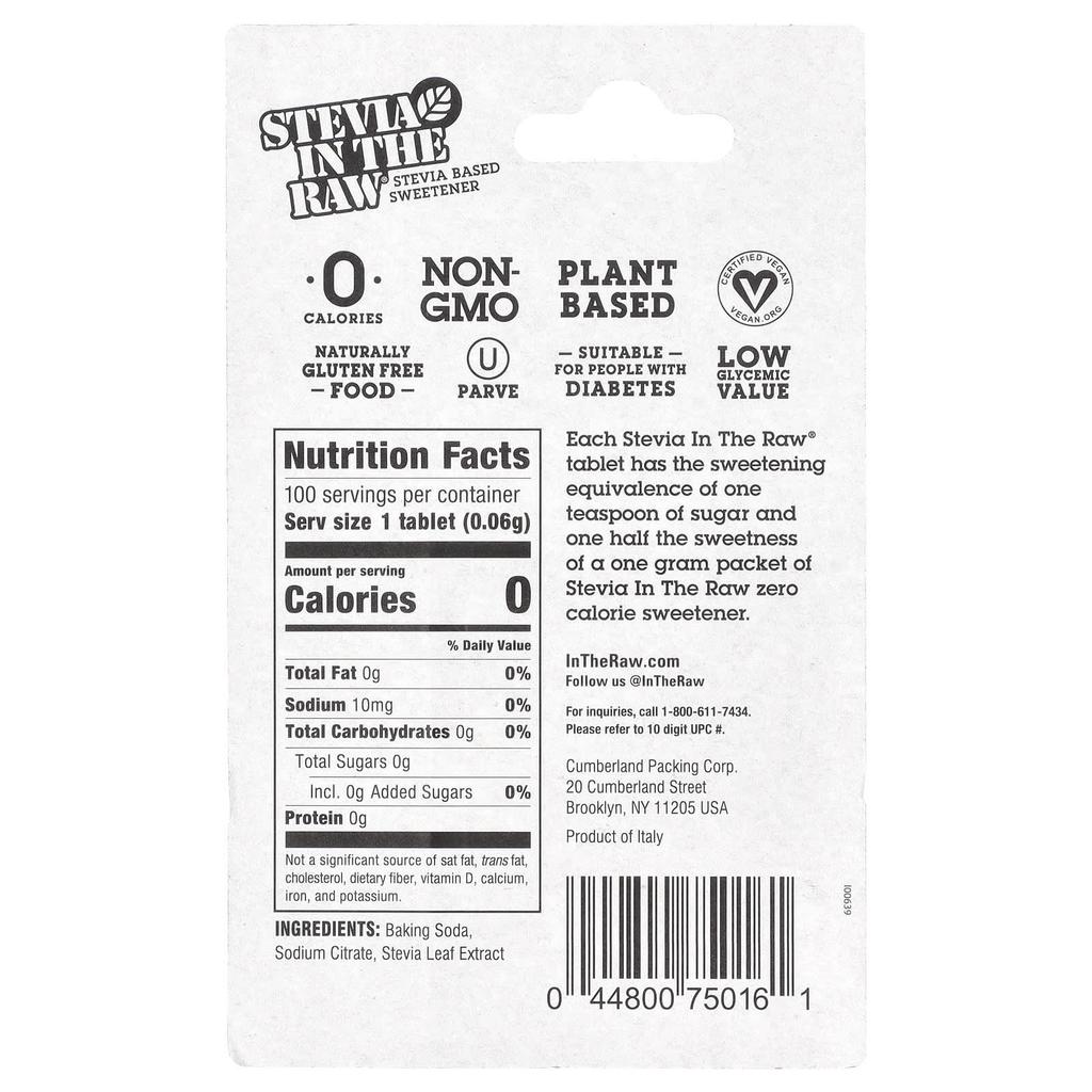 In the Raw, Stevia In The Raw®, Подсластитель на основе стевии, 100 таблеток, 0,21 унции (6 г)