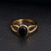 Black Onyx Oval Gemstone Ring, Solid 925 Sterling Silver Partywear Ring, Bezel Ring, Yellow Gold Ring, Stacking Ring
