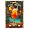 Fruit Juice Tin Sign Tiki Cocktails Coffee Whisky Tinplate Poster Classic Wall Plaque Signs Cafe Bar Billboard Art Decor Plates
