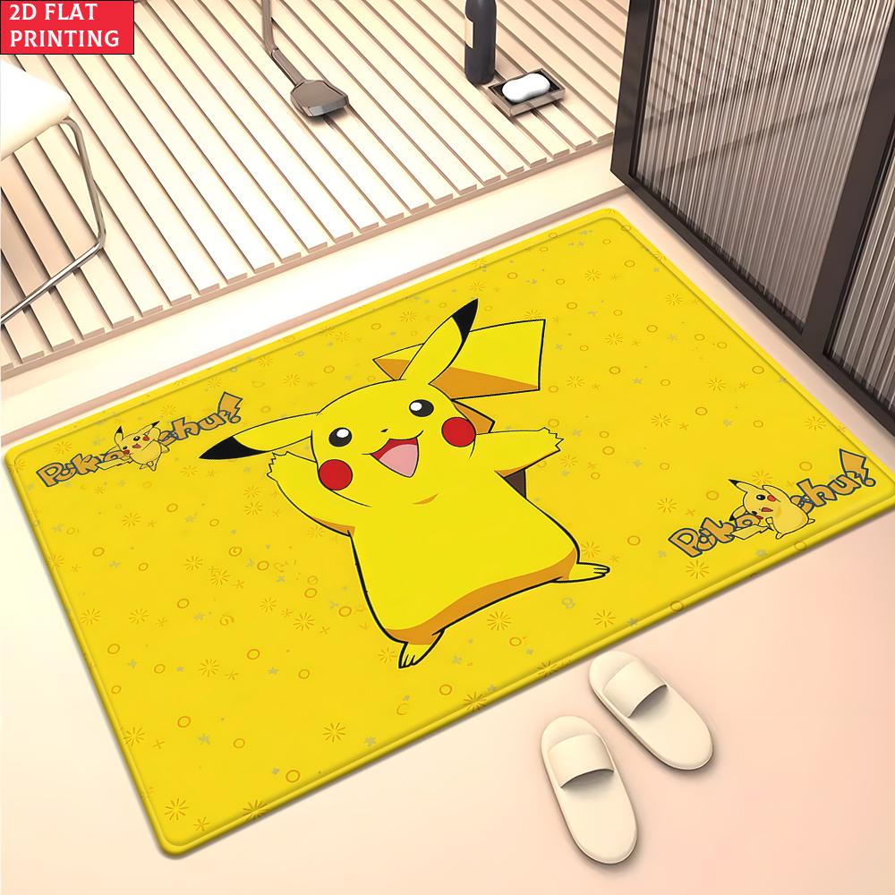 Cute Yellow Cartoon Character Area Rug Anti Slip Washable Floor Mat For Kids Bedroom Living Room Game Bedroom Home Decor Carpet