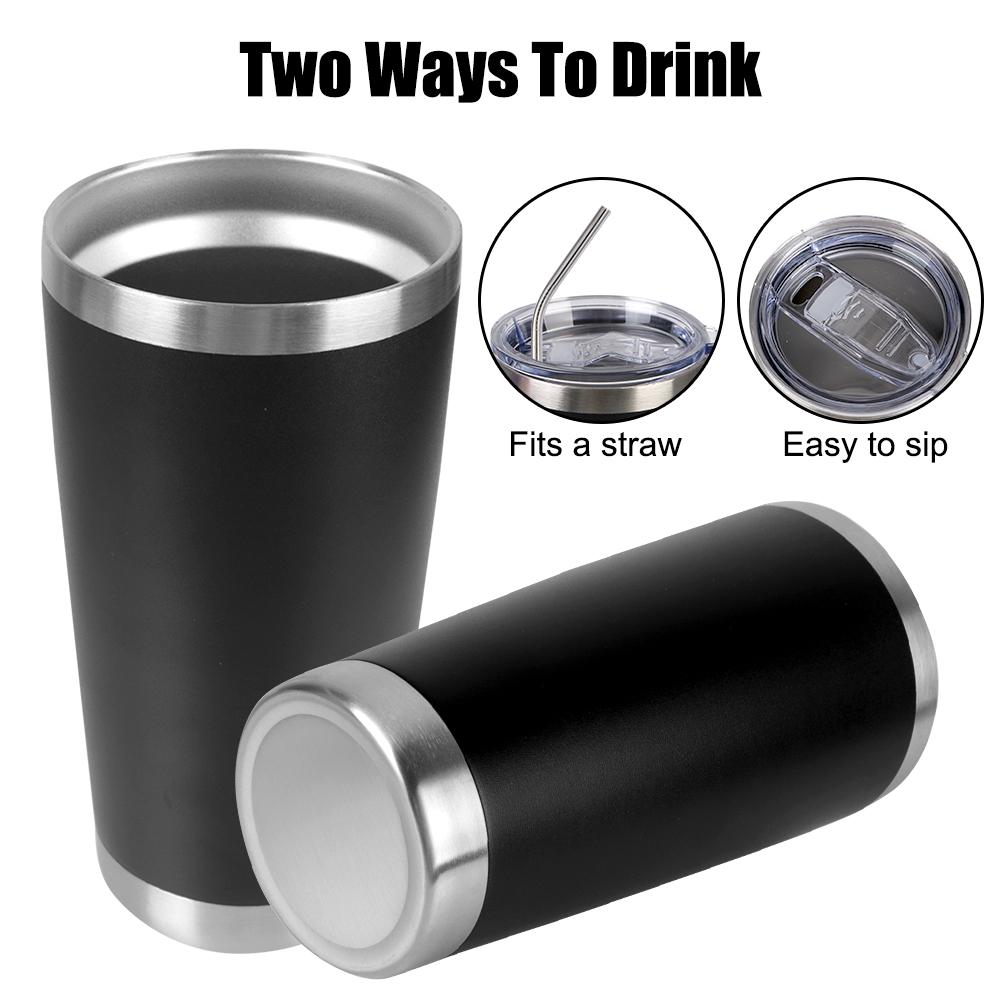 20oz Stainless Steel Vacuum Thermal Mug Beer Cups With Lids With Lids Water Bottle Insulated Leakproof Drinkware