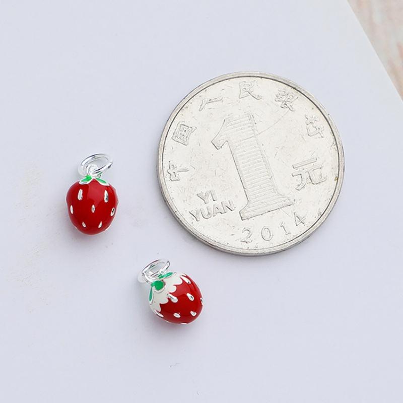 Серьга из стерлингового серебра 925 пробы DIY Аксессуары для бижутерии Маленькая красная основа для подвески Шармы для женских украшений Аксессуары для браслетов