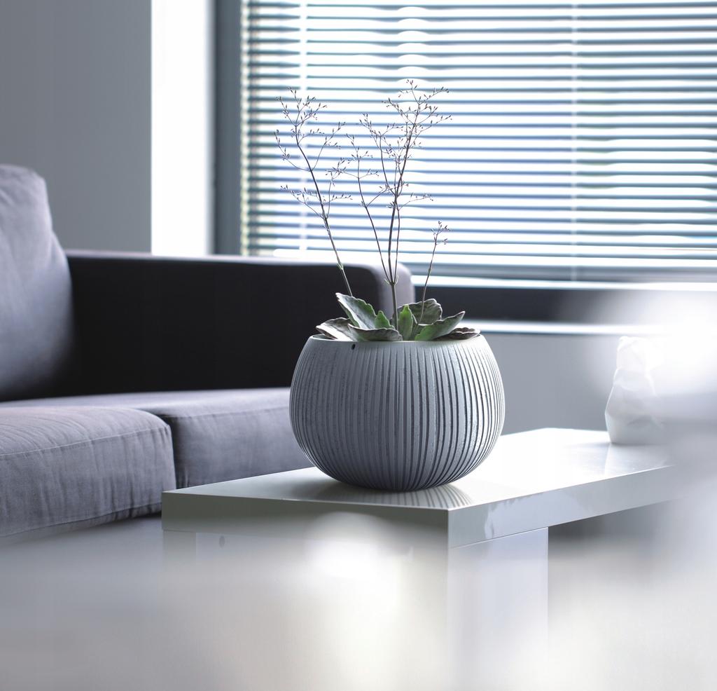 Doniczka Kula Beton Bowl Dkb290 Z Wkładem | Czarny Beton