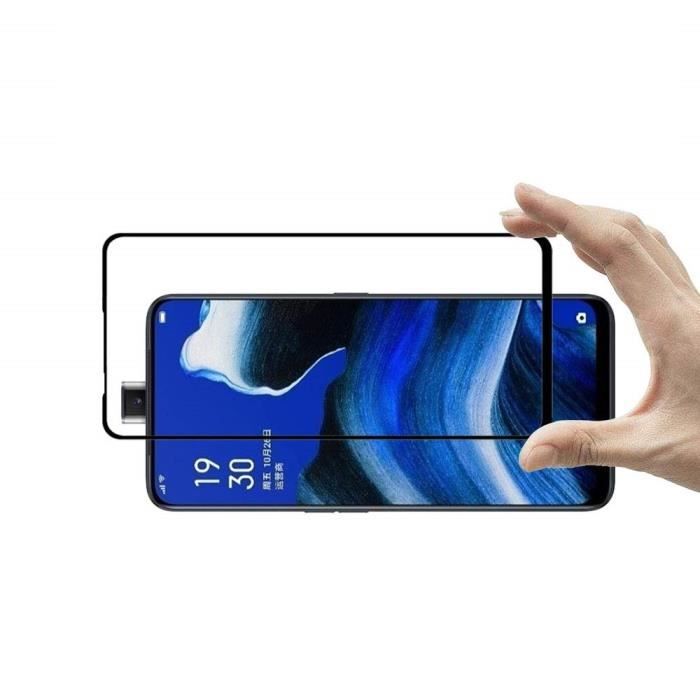 Verre Trempe pour OPPO RENO 2Z [Pack 2] Film Transparent Intégral Bord Noir Vitre Protection Ecran Phonillico®