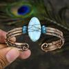 Republic Larimar Handmade Copper Wire Wrap Cuff Bangle Adjustable M2p76