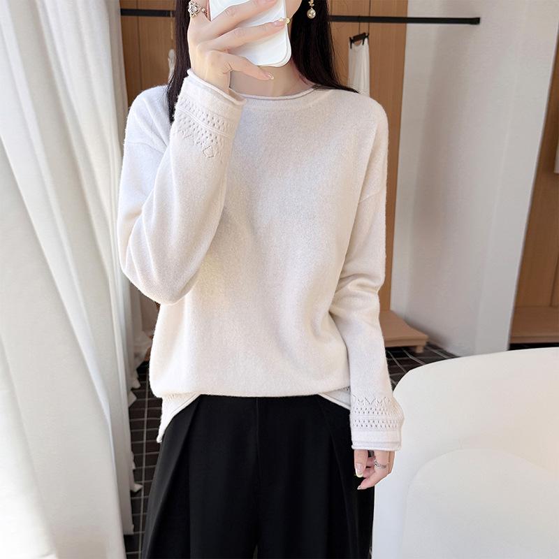 Korean Style Wool Batwing Sleeve One-Shoulder Knit Top - Autumn 2026 Women's Fashion