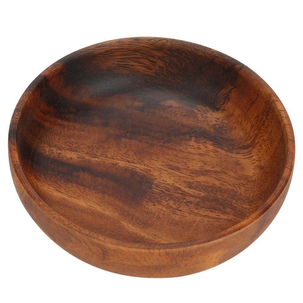 Flat Bottom Salad Bowl Wooden Soup Bowl Minimalist Rice Noodle Bowl Restaurant Serving