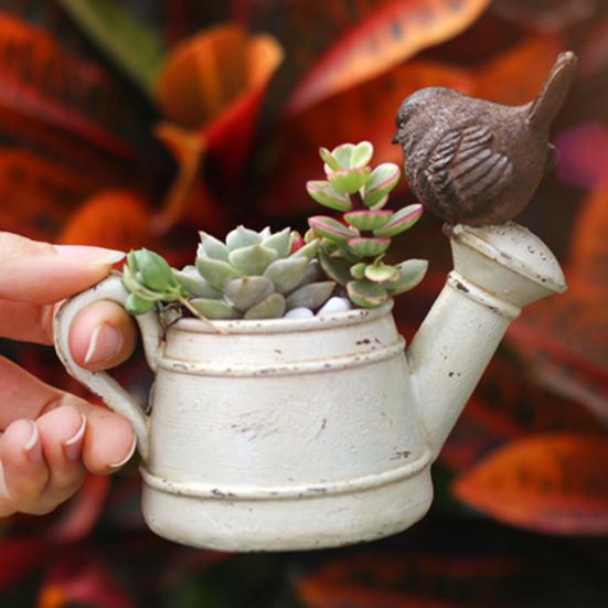 Многофункциональный цветочный горшок ручной работы из смолы, добавляющий жизненной силы птичий душ, горшок для растений, садовые принадлежности
