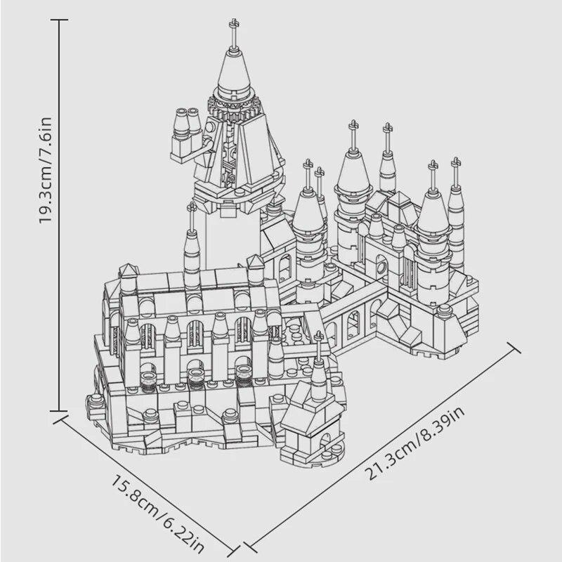 564 шт., волшебный замок темной ночи, строительные блоки, вид на город, модель сказочного замка, украшение из кирпичей, детские рождественские подарки