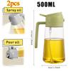 2 in1 Oil Spray Bottle Plastic Kitchen Barbecue Cooking Olive Oil Dispenser Oil Jar Baking Vinegar Soy Sauce Spray Container