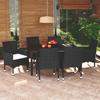 VidaXL Garden Dining Furniture and Cushions 7 Pcs Patio Dining Set Outdoor Table and Chairs Balcony 3095012