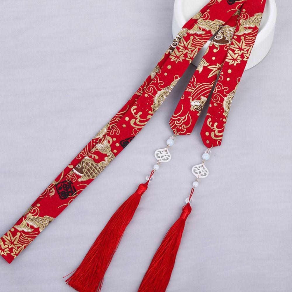 Dragon Hanfu Hair Accessories Embroidery Bow Ribbon Headwear Chinese Style Hair Band Girl/Women