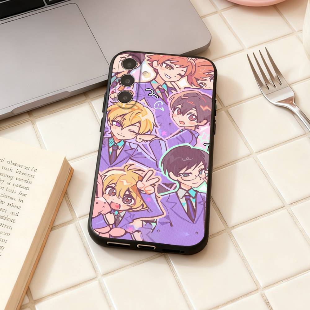 Чехол для телефона O-Ouran High School Anime Host C-Club для Samsung Galaxy A73, A72, A71, A70, A53, A52, A51, Другие Мягкий Черный Корпус