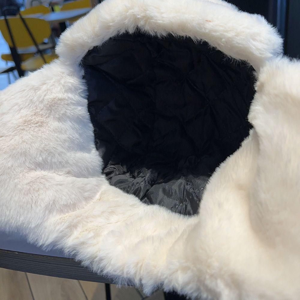 Ветрозащитная шапка с защитой ушей однотонная женская плюшевая шапка милая зимняя шапка-пилот для улицы