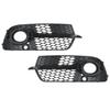 2PCS Front Fog Light Mesh Cover Gloss Black Left Right Trim Replacement for Q5 SQ5 2013‑2017