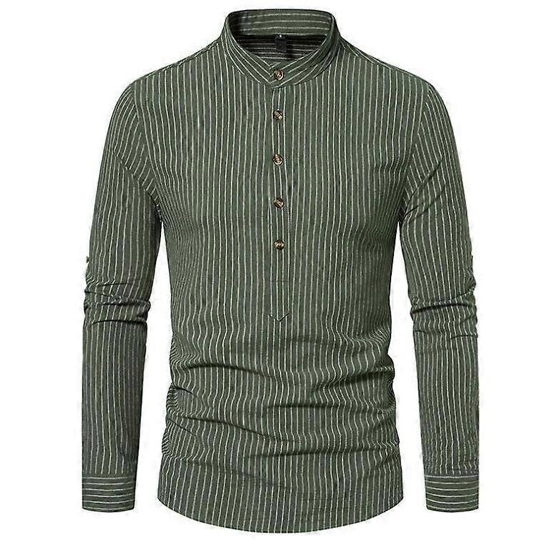 Men's Cotton Long Sleeve Shirt Casual Beach T-Shirt