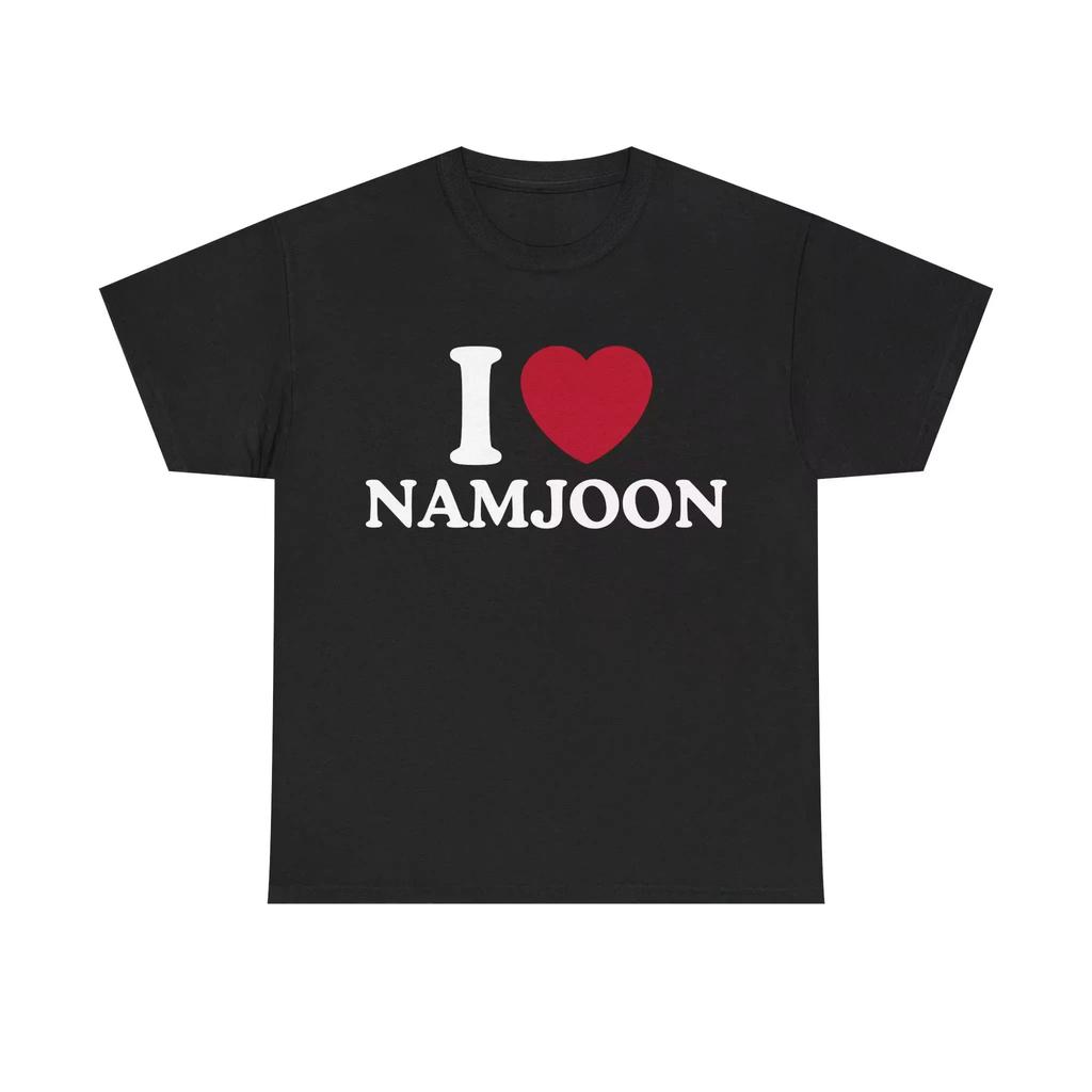 New I Love Nan Jun Text Pattern Pure Cotton Tshirt Fan Gift Y2K Hiphop Style Street Fashion Printed Unisexs Tshirt