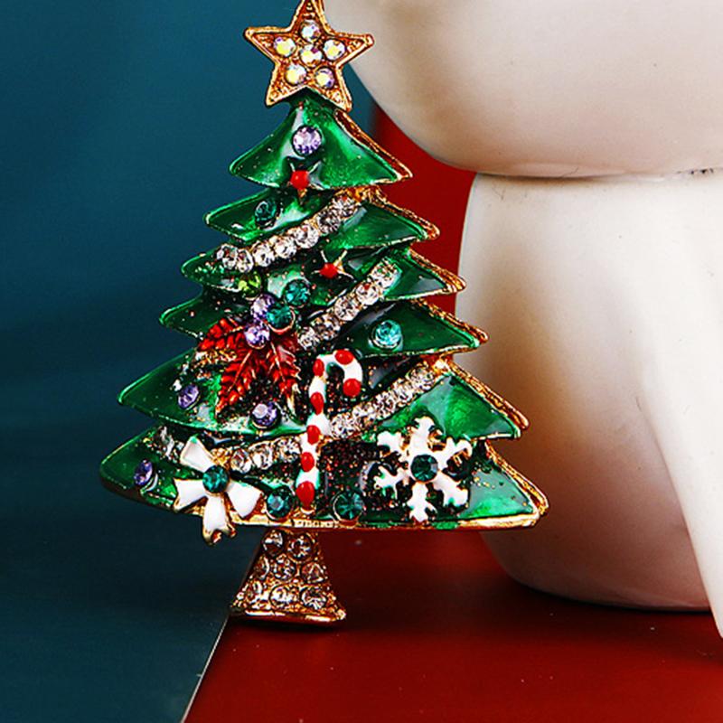 1PC Christmas Brooch, Christmas Tree Drip Oil Brooch Autumn and Winter Sweater Accessories Christmas Clothing Accessories