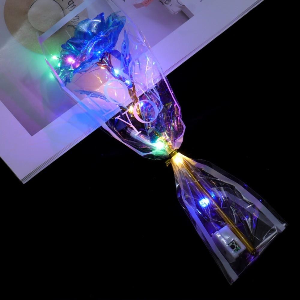 LED Lights Gold Foil Rose Flower Glowing Wedding Fake Flower Valentine's Day