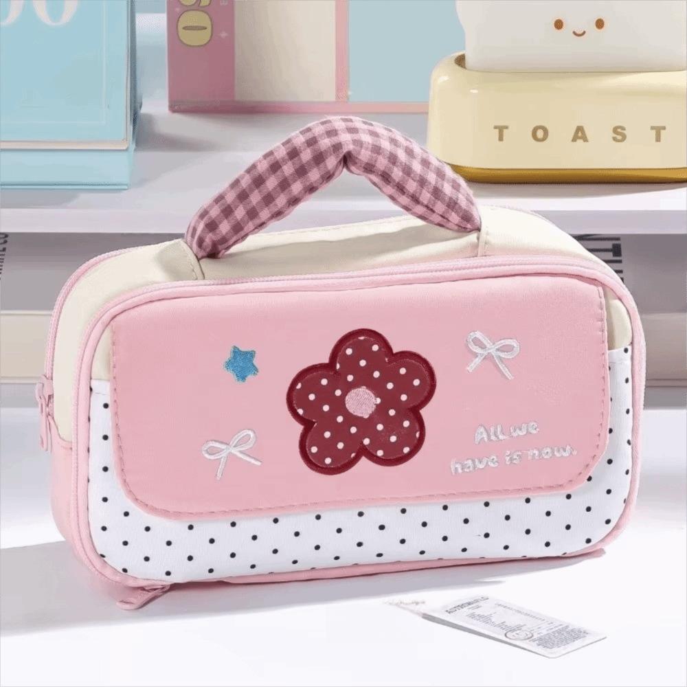 Multi-Layer Stationery Bag Large Capacity Storage Bag Handheld Design Pencil case Student Use