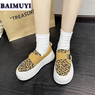 Леопардовые туфли на платформе с плоскими каблуками женские лоферы обувь осень 2025 дизайнер новый тренд повседневные спортивные кроссовки для путешествий прогулки Zapatillas Mujer