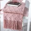 100% Acryli for Couch Bed Solid Color Knit with Tassels Home Textile Throw Home Supplies Blanket