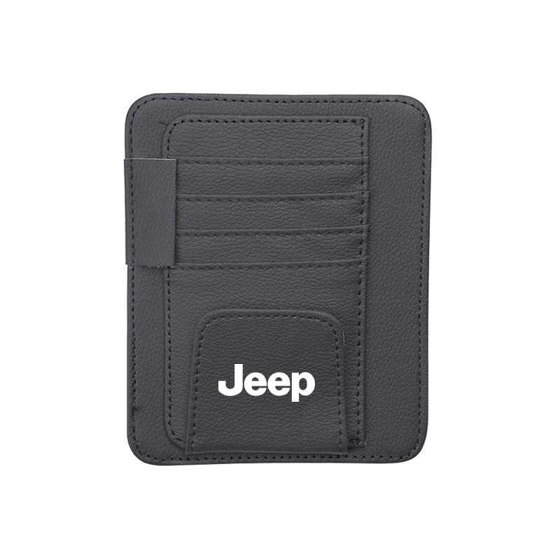 Car Sun Visor Organizer Card Storage Pocket Sunglasses Holder For Jeep Grand Cherokee Wrangler JK Gladiator Compass Renegade Pat