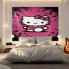 Гобелен Hello Kitty Настенное панно Кавайная Эстетичная Декор Комнаты Милое Настенное Искусство для Спальни Общежития Подростков Девочек